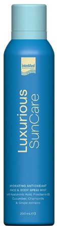 Intermed Luxurious Sun Care Travel Kit με Αντηλιακό Σώματος SPF30, 75ml, After Sun Τζελ, 75ml, Λάδι Μαυρίσματος SPF6, 50ml, Ενυδατικό Mist Προσώπου & Σώματος, 50ml, Αντηλιακή Κρέμα Προσώπου SPF50, 30ml & Νεσεσέρ, 1σετ