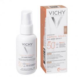 Vichy Capital Soleil UV-Age Daily Tinted Light SPF50+ Λεπτόρρευστο Αντιηλιακό Προσώπου με Χρώμα 40ml