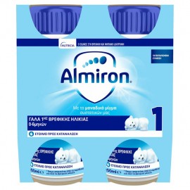 Nutricia Almiron 1 Γάλα 1ης Βρεφικής Ηλικίας 0-6 Μηνών Έτοιμο προς Κατανάλωση 4x200ml