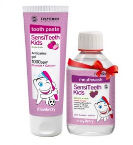 Frezyderm Sensiteeth Kids οδοντόκρεμα 1000ppm 50ml + Mouthwash 100ml ΔΩΡΟ