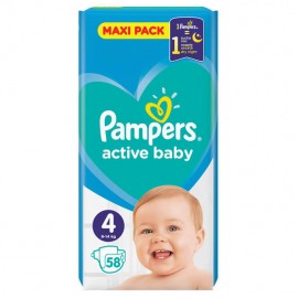Pampers Active Baby Dry Maxi Pack No 4 ( 9-14Kg ) 58τμχ