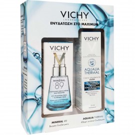 Vichy Mineral 89 Fortifying & Plumping Daily Booster 30ml & Aqualia Thermal Legere Rehydrating Cream 30ml