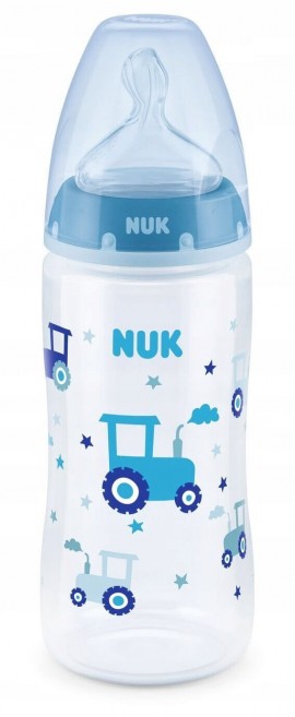 NUK First Choice Πλαστικό Μπιμπερό Με Θηλή Σιλικόνης Μπλε 6-18 μηνών 300ml