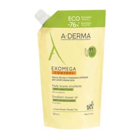 A-Derma Exomega Control Emolient Shower Oil Refill Μαλακτικό Λάδι Καθαρισμού για Ατοπικό Δέρμα (Ανταλλακτικό) 500ml