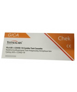 Testsealabs Gica Check Τεστ Ανίχνευσης Αντιγόνων Ιών Γρίπης Α/Β & Covid-19 1τμχ