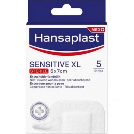 Hansaplast Med Sensitive Sterile Αποστειρωμένα Αυτοκόλλητα Επιθέματα XL 7x6cm 5τμχ