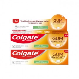 Colgate Gum Invigorate Detox Φθοριούχος Οδοντόκρεμα 2x75ml