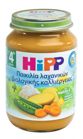 Hipp Γεύμα Ποικιλίας Λαχανικών Βιολογικής Καλλιέργειας μετά τον 4ο μήνα 190g