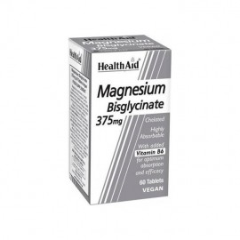 Health Aid Magnesium Bisglycinate 375mg & Vitamin B6 Μαγνήσιο Δισγλυγινικό & Βιταμίνη Β6 60tabs