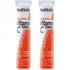 Health Aid Vitamin C 1000mg Πορτοκάλι 20 αναβράζουσες ταμπλέτες 1+1
