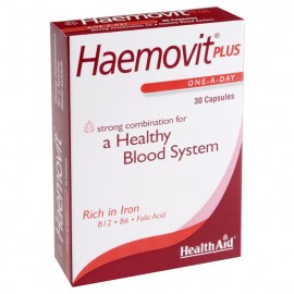 Health Aid Haemovit Plus Συμπλήρωμα Διατροφής Σίδηρος Βιταμίνη Β12 Β6 & Φολικό οξύ 30caps