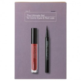 Korres The Ultimate Set Liquid Eyeliner Pen 01 Black Αδιάβροχο Eyeliner & Morello Lip Fluid 59 Brick Red Υγρό Κραγιόν Μεγάλης Διάρκειας