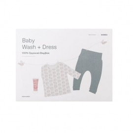 Korres Baby Collection Baby Wash & Dress Σετ Βρεφικών Ρούχων Παντελόνι 3-6m & Μπλουζάκι Μακρυμάνικο 3-6m & Βρεφικό Αφρόλουτρο Σαμπουάν 20ml