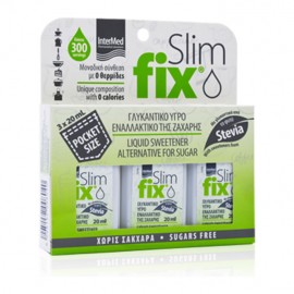 Intermed Slimfix Pocket Size Γλυκαντικό Υγρό Εναλλακτικό της Ζάχαρης 3x20ml