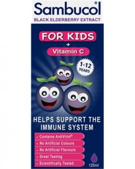 Sambucol Black Elderberry for kids + Vitamin C Σιρόπι για την ενίσχυση του ανοσοποιητικού 120ml
