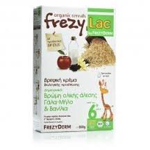 FrezyLac Bio Cereal Βρεφική Κρέμα Βρώμη Ολικής Γάλα - Μήλο & Βανίλια 200g