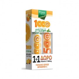Power Health Vitamin C 1000mg με Στέβια 24 αναβράζοντα δισκία + Vitamin C 500mg Πορτοκάλι 20 αναβράζοντα δισκία