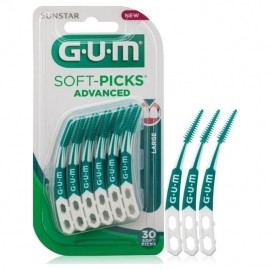 GUM Soft-Picks Advanced Μεσοδόντιες Οδοντογλυφίδες Large σε χρώμα Πράσινο 30τμχ