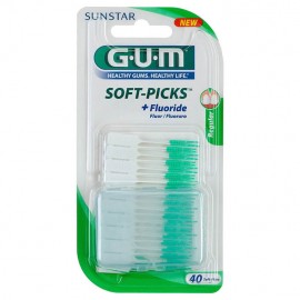GUM Soft-Picks Fluoride Μεσοδόντιες Οδοντογλυφίδες Medium Regular σε χρώμα Πράσινο 40τμχ