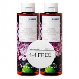 Korres 1+1 Δώρο Renewing Body Cleanser Lilac Αφρόλουτρο Gel Πασχαλιά 2x250ml