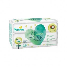 Pampers Pure Coconut Wipes Ενυδατικά Μωρομάντηλα με Έλαιο Καρύδας 3x42 (126τμχ)