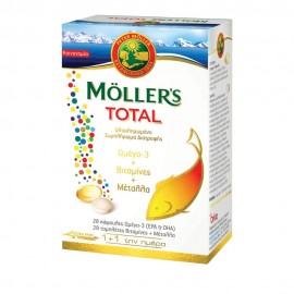 Mollers Total Ολοκληρωμένο συμπλήρωμα διατροφής 28 κάψουλες + 28 ταμπλέτες