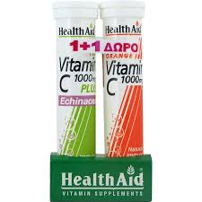 Health Aid Vitamin C 1000mg Echinacea 20 αναβράζουσες ταμπλέτες + Vitamin C 1000mg 20 αναβράζουσες ταμπλέτες