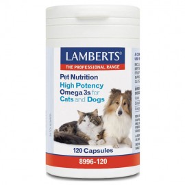 Lamberts Pet Nutrition High Potency Omega 3s Cats & Dogs Συμπληρωματική Ζωοτροφή για Σκύλους και Γάτες 120Caps