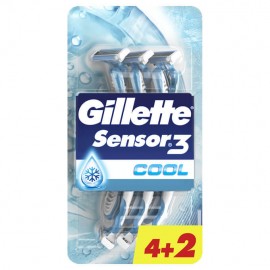Gillette Sensor 3 Cool Ανδρικά Ξυραφάκια Μιας Χρήσης 4+2, 1+1 ΔΩΡΟ