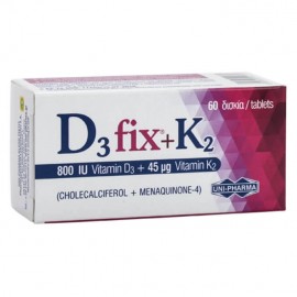 Uni-Pharma Βιταμίνη D3 Fix 800iu + K2 45mg 60tabs