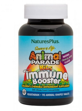 Natures Plus Animal Parade Kids Immune Booster Πολυβιταμινούχα Ζωάκια για Παιδιά με γεύση τροπικών φρούτων 90gummies