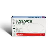 Alfa Gloves Latex Medium 100pcs