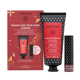 Apivita Set Wanna Kiss Your Hand Jasmine Κρέμα Χεριών Ελαφριάς Υφής 50ml + Lip Care Black Currant 4,4gr