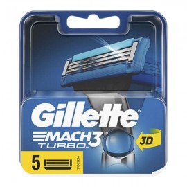 Gillette mach 3 turbo αντρικά ανταλλακτικά ξυραφάκια 5 τεμάχια