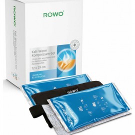 Rowo Cold & Heat Compress Set Κομπρέσες Κρυοθεραπείας - Θερμοθεραπείας με Velcro & Ελαστική Ταινία Στερέωσης 29x12cm 2τμχ
