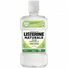 Listerine Naturals Gum Protect Fluoride Mouthwash Στοματικό Διάλυμα Χωρίς Οινόπνευμα & Χρωστικές με Ήπια Γεύση Μέντας 500ml
