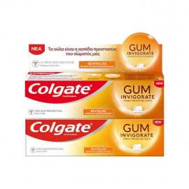 Colgate Gum Invigorate Revitalise Φθοριούχος Οδοντόκρεμα για Καθημερινή Στοματική Υγιεινή 2x75ml