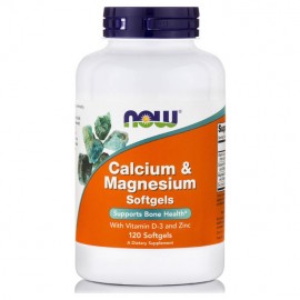 Now Foods Calcium & Magnesium Συμπλήρωμα Διατροφής με Mαγνήσιο & Ασβέστιο 120softgels