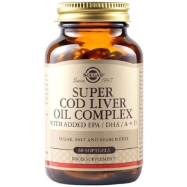 Solgar Super Cod Liver Oil Complex Συμπλήρωμα Διατροφής Μουρουνέλαιο με Βιταμίνες Α & D 60Softgels