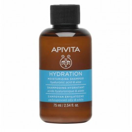 Apivita Travel Size Moisturizing Shampoo With Hyaluronic Acid & Aloe Ενυδατικό Σαμπουάν με Υαλουρονικό Οξύ & Αλόη 75ml