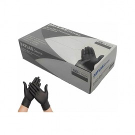 Atlas Gloves Vi-Nitrile Black Γάντια Νιτριλίου Μαύρα Χωρίς Πούδρα Μη Αποστειρωμένα Medium 100τμχ