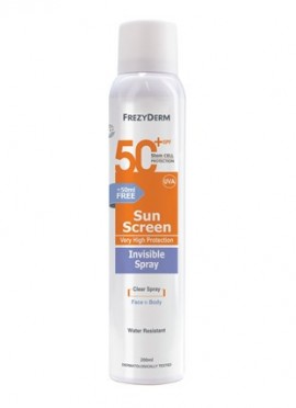 Frezyderm Sun Screen Invisible Spray spf50+ face & body 200ml + 50ml FREE