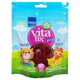 Intermed Vitafix Multi & Probio Gummies Πολυβιταμινούχα Ζελεδάκια με Γεύση Φράουλα 4+ ετών 60τμχ