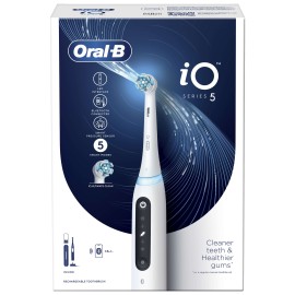 Oral-B iO Series 5 Magnetic White Ηλεκτρική Οδοντόβουρτσα για Καθαρισμό & Περιποίηση των Ούλων Λευκή 1τμχ