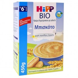Hipp Bio Κρέμα Δημητριακών με Γάλα & Μπισκότο Χωρίς Προσθήκη Ζάχαρης 6m+ 450gr
