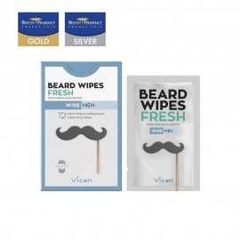 Vican Beard  Wipes Fresh Wise Men 12 Μαντηλάκια Καθαρισμού