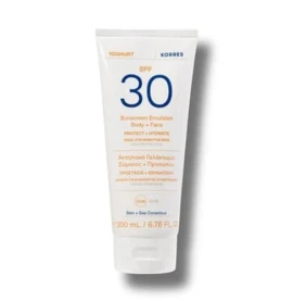 Korres Yoghurt Suncreen Emulsion Αντηλιακό Γαλάκτωμα Σώματος & Προσώπου SPF 30, 200ml