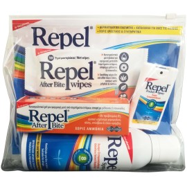 Uni Pharma Repel Survivor Set Repel Spray Άοσμο Εντομοαπωθητικό 150ml & Repel After bite gel για τα τσιμπήματα 20ml & Repel After Bite Wipes Καταπραϋντικά μαντηλάκια για μετά το τσίμπημα 10τμχ & Repel Pocket Spray 15ml