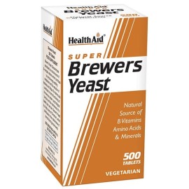 Health Aid Μαγιά Μπύρας,300mg, Φυσική Πηγή Βιταμινών Β, 500 ταμπλέτες
