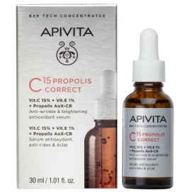 Apivita Bee Tech Concentrates C15 Propolis Correct Anti-wrinkle & Brightening Antioxidant Serum, 30ml